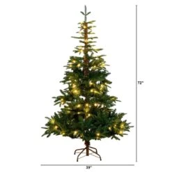 6 Ft. Pre-Lit Artificial Idaho Mixed Fir Christmas Tree With 130 Warm White LED Lights -Christmas Gift Shop nearly natural pre lit christmas trees t4791 c3 1000