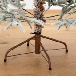 6 Ft. Pre-Lit Flocked Woodland Fir Artificial Christmas Tree With 150 Warm White LED Lights -Christmas Gift Shop nearly natural pre lit christmas trees t4792 1d 1000