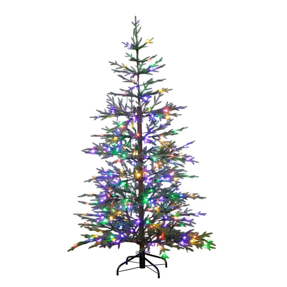 6 Ft. Pre-Lit Faux Natural Fresh Cut Fir Xmas Tree W/Instant Connect Technology & 230 Color Changing LED Dewdrop Lights 3 6 Ft. Pre-Lit Faux Natural Fresh Cut Fir Xmas Tree W/Instant Connect Technology & 230 Color Changing LED Dewdrop Lights