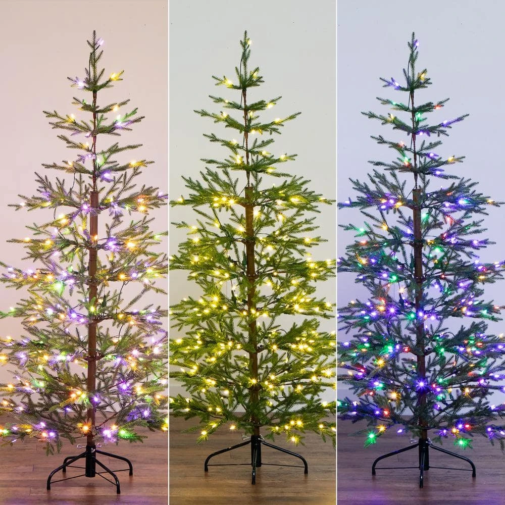 6 Ft. Pre-Lit Faux Natural Fresh Cut Fir Xmas Tree W/Instant Connect Technology & 230 Color Changing LED Dewdrop Lights 6 6 Ft. Pre-Lit Faux Natural Fresh Cut Fir Xmas Tree W/Instant Connect Technology & 230 Color Changing LED Dewdrop Lights - Image 4