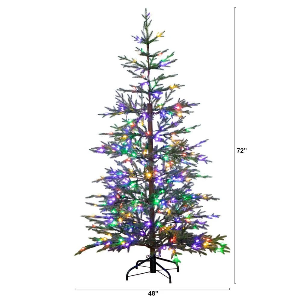 6 Ft. Pre-Lit Faux Natural Fresh Cut Fir Xmas Tree W/Instant Connect Technology & 230 Color Changing LED Dewdrop Lights 10 6 Ft. Pre-Lit Faux Natural Fresh Cut Fir Xmas Tree W/Instant Connect Technology & 230 Color Changing LED Dewdrop Lights - Image 8