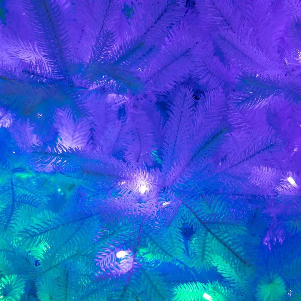 7 Ft. Pre-Lit Artificial White California Spruce Christmas Tree With 440 Color Changing LED Lights 11 7 Ft. Pre-Lit Artificial White California Spruce Christmas Tree With 440 Color Changing LED Lights - Image 9