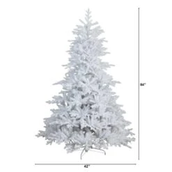 7 Ft. Pre-Lit Artificial White California Spruce Christmas Tree With 440 Color Changing LED Lights 21 7 Ft. Pre-Lit Artificial White California Spruce Christmas Tree With 440 Color Changing LED Lights -Christmas Gift Shop nearly natural pre lit christmas trees t4802 c3 1000