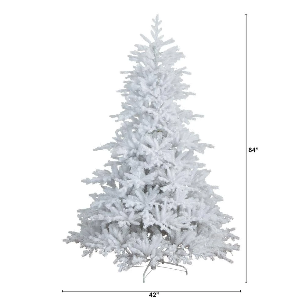 7 Ft. Pre-Lit Artificial White California Spruce Christmas Tree With 440 Color Changing LED Lights 9 7 Ft. Pre-Lit Artificial White California Spruce Christmas Tree With 440 Color Changing LED Lights - Image 7