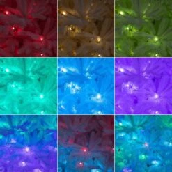 7 Ft. Pre-Lit Artificial White California Spruce Christmas Tree With 440 Color Changing LED Lights 25 7 Ft. Pre-Lit Artificial White California Spruce Christmas Tree With 440 Color Changing LED Lights -Christmas Gift Shop nearly natural pre lit christmas trees t4802 fa 1000