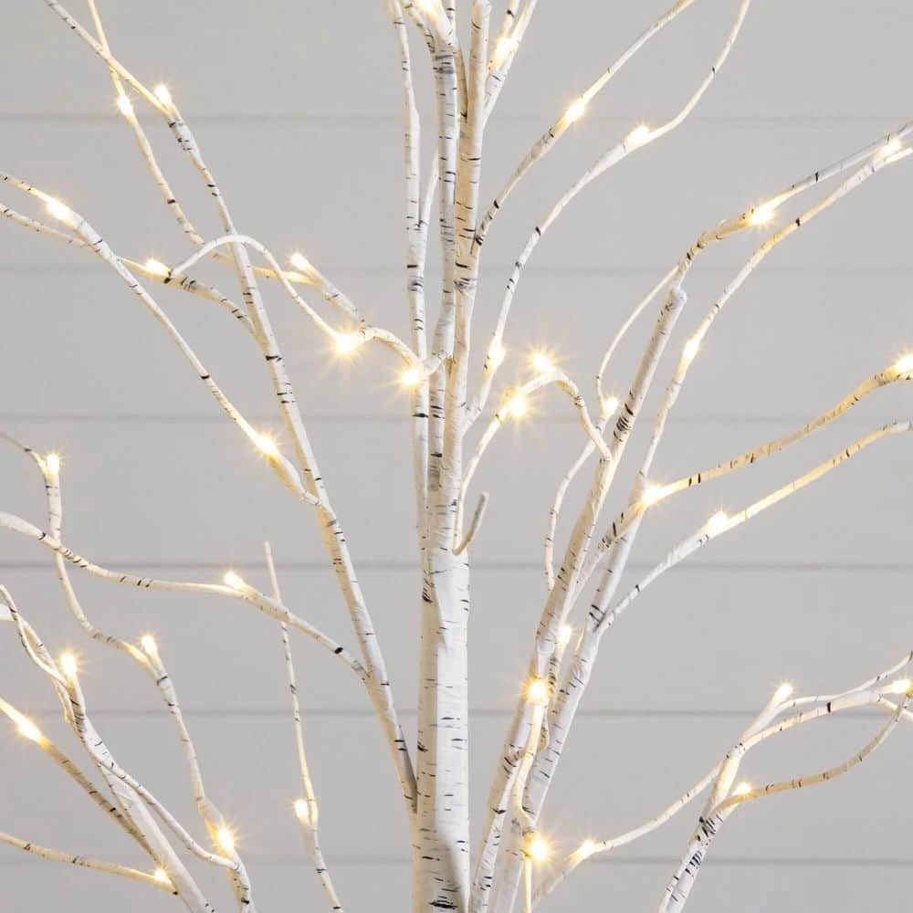 4 Ft. 6 Ft. 8 Ft. Pre-Lit Artificial White Birch Trees With LED Lights - (Set Of 3) 11 4 Ft. 6 Ft. 8 Ft. Pre-Lit Artificial White Birch Trees With LED Lights - (Set Of 3) - Image 9