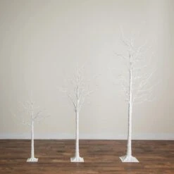 4 Ft. 6 Ft. 8 Ft. Pre-Lit Artificial White Birch Trees With LED Lights - (Set Of 3) 17 4 Ft. 6 Ft. 8 Ft. Pre-Lit Artificial White Birch Trees With LED Lights - (Set Of 3) -Christmas Gift Shop nearly natural pre lit christmas trees t5101 40 1000