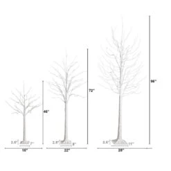 4 Ft. 6 Ft. 8 Ft. Pre-Lit Artificial White Birch Trees With LED Lights - (Set Of 3) 21 4 Ft. 6 Ft. 8 Ft. Pre-Lit Artificial White Birch Trees With LED Lights - (Set Of 3) -Christmas Gift Shop nearly natural pre lit christmas trees t5101 c3 1000