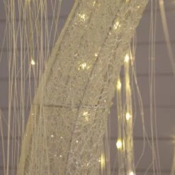 7 Ft. Pre-Lit Artificial White Willow Tree With 400-Cool White LED Light -Christmas Gift Shop nearly natural pre lit christmas trees t5207 44 1000