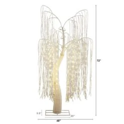 7 Ft. Pre-Lit Artificial White Willow Tree With 400-Cool White LED Light -Christmas Gift Shop nearly natural pre lit christmas trees t5207 c3 1000