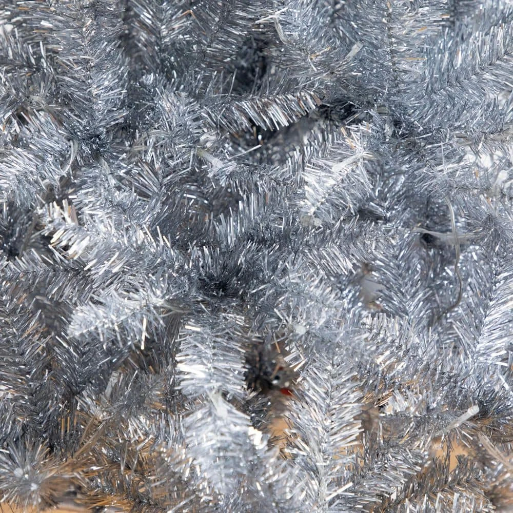 6 Ft. Artificial Silver Christmas Tree With 300-Cool White LED Lights 5 6 Ft. Artificial Silver Christmas Tree With 300-Cool White LED Lights - Image 3