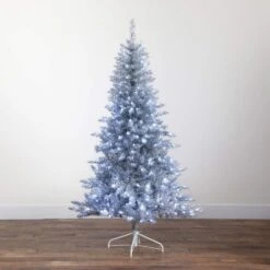 6 Ft. Artificial Silver Christmas Tree With 300-Cool White LED Lights 16 6 Ft. Artificial Silver Christmas Tree With 300-Cool White LED Lights -Christmas Gift Shop nearly natural pre lit christmas trees t5239 76 1000