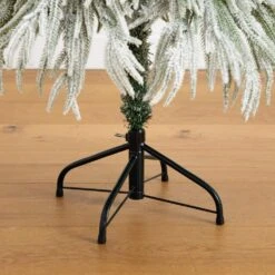 4 Ft. Flocked Down Swept Artificial Christmas Tree With 110-LED Lights -Christmas Gift Shop nearly natural pre lit christmas trees t5240 44 1000