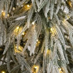 7 Ft. Flocked Down Swept Artificial Christmas Tree With 300-LED Lights -Christmas Gift Shop nearly natural pre lit christmas trees t5241 1f 1000