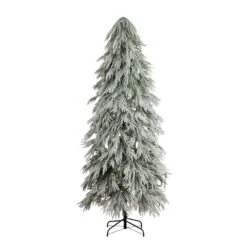 7 Ft. Flocked Down Swept Artificial Christmas Tree With 300-LED Lights