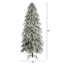 7 Ft. Flocked Down Swept Artificial Christmas Tree With 300-LED Lights -Christmas Gift Shop nearly natural pre lit christmas trees t5241 c3 1000