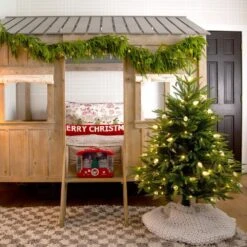 4 Ft. Pre-Lit Artificial Luxembourg Pine Christmas Tree With 120-Multicolored Traditional Bulb LED Lights 23 4 Ft. Pre-Lit Artificial Luxembourg Pine Christmas Tree With 120-Multicolored Traditional Bulb LED Lights -Christmas Gift Shop nearly natural pre lit christmas trees t5245 31 1000