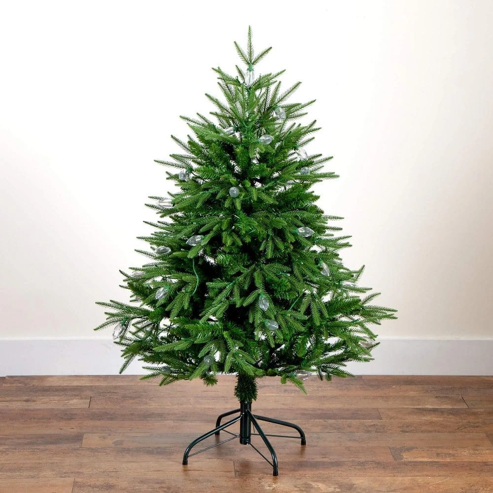 4 Ft. Pre-Lit Artificial Luxembourg Pine Christmas Tree With 120-Multicolored Traditional Bulb LED Lights 12 4 Ft. Pre-Lit Artificial Luxembourg Pine Christmas Tree With 120-Multicolored Traditional Bulb LED Lights - Image 10