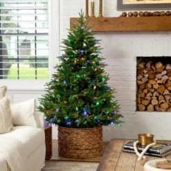 6 Ft. Pre-Lit Artificial Luxembourg Pine Christmas Tree With 250-Multicolored Traditional Bulb LED Lights 29 6 Ft. Pre-Lit Artificial Luxembourg Pine Christmas Tree With 250-Multicolored Traditional Bulb LED Lights -Christmas Gift Shop nearly natural pre lit christmas trees t5246 31 1000