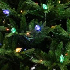 7 Ft. Pre-Lit Artificial Luxembourg Pine Christmas Tree With 340-Multicolored Traditional Bulb LED Lights 23 7 Ft. Pre-Lit Artificial Luxembourg Pine Christmas Tree With 340-Multicolored Traditional Bulb LED Lights -Christmas Gift Shop nearly natural pre lit christmas trees t5247 1f 1000