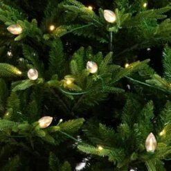 7 Ft. Pre-Lit Artificial Luxembourg Pine Christmas Tree With 340-Multicolored Traditional Bulb LED Lights 22 7 Ft. Pre-Lit Artificial Luxembourg Pine Christmas Tree With 340-Multicolored Traditional Bulb LED Lights -Christmas Gift Shop nearly natural pre lit christmas trees t5247 4f 1000