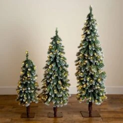 3 Ft. 4 Ft. 5 Ft. Pre-Lit Frosted Artificial Christmas Tree Set With Warm LED Lights - (Set Of 3) 16 3 Ft. 4 Ft. 5 Ft. Pre-Lit Frosted Artificial Christmas Tree Set With Warm LED Lights - (Set Of 3) -Christmas Gift Shop nearly natural pre lit christmas trees t5248 1d 1000