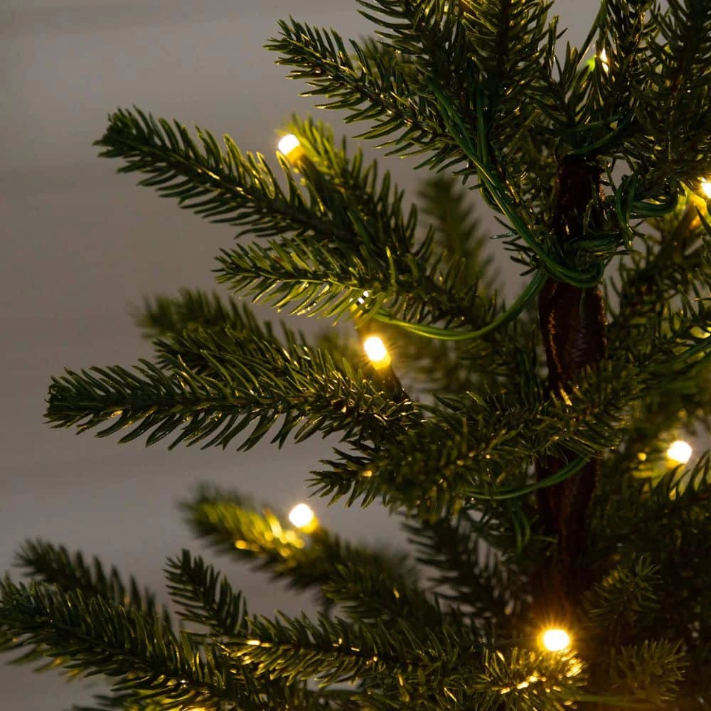 1.5 Ft. Pre-Lit Artificial Mini Christmas Tree In Basket With 20-Warm White LED Lights 6 1.5 Ft. Pre-Lit Artificial Mini Christmas Tree In Basket With 20-Warm White LED Lights - Image 4