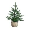 1.5 Ft. Pre-Lit Artificial Mini Christmas Tree In Basket With 20-Warm White LED Lights -Christmas Gift Shop nearly natural pre lit christmas trees t5328 64 1000