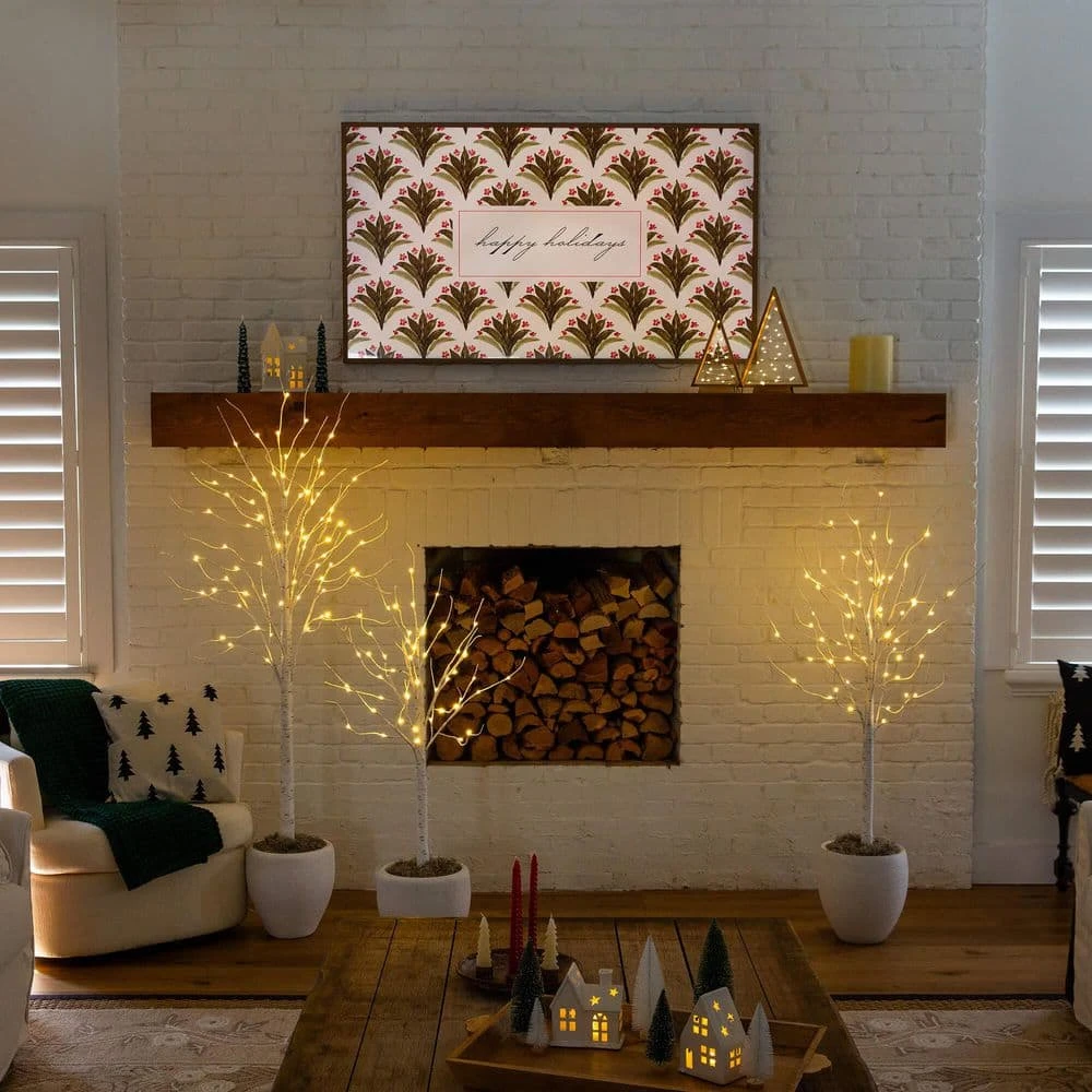 4 Ft. 5 Ft. 6 Ft. Pre-Lit Artificial White Birch Trees - (Set Of 3) 16 4 Ft. 5 Ft. 6 Ft. Pre-Lit Artificial White Birch Trees - (Set Of 3) - Image 14