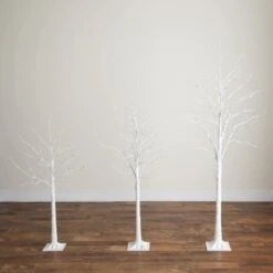 4 Ft. 5 Ft. 6 Ft. Pre-Lit Artificial White Birch Trees - (Set Of 3) 18 4 Ft. 5 Ft. 6 Ft. Pre-Lit Artificial White Birch Trees - (Set Of 3) -Christmas Gift Shop nearly natural pre lit christmas trees t5354 40 1000