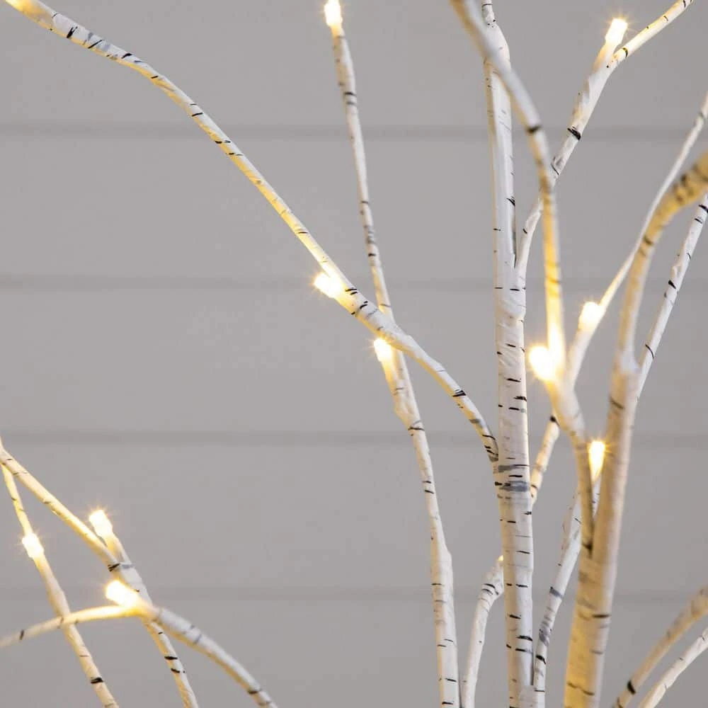 4 Ft. 5 Ft. 6 Ft. Pre-Lit Artificial White Birch Trees - (Set Of 3) 8 4 Ft. 5 Ft. 6 Ft. Pre-Lit Artificial White Birch Trees - (Set Of 3) - Image 6