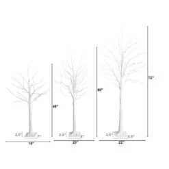 4 Ft. 5 Ft. 6 Ft. Pre-Lit Artificial White Birch Trees - (Set Of 3) 23 4 Ft. 5 Ft. 6 Ft. Pre-Lit Artificial White Birch Trees - (Set Of 3) -Christmas Gift Shop nearly natural pre lit christmas trees t5354 c3 1000