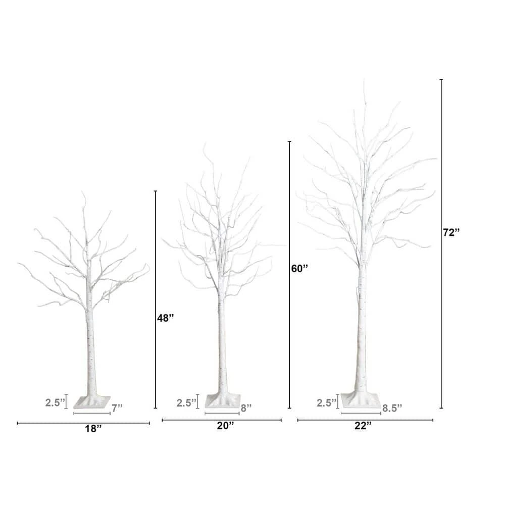 4 Ft. 5 Ft. 6 Ft. Pre-Lit Artificial White Birch Trees - (Set Of 3) 10 4 Ft. 5 Ft. 6 Ft. Pre-Lit Artificial White Birch Trees - (Set Of 3) - Image 8