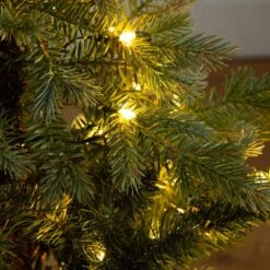 3ft. Pre-Lit Artificial Christmas Tree In Jute Wire Planter With 30-Warm White LED Lights -Christmas Gift Shop nearly natural pre lit christmas trees t5377 44 1000