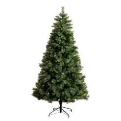 7.5 Ft. Artificial Christmas Tree With 450-Warm White Clear Globe Bulbs And LED Lights