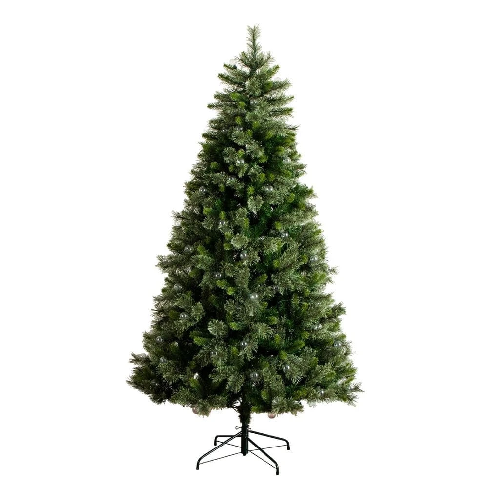 7.5 Ft. Artificial Christmas Tree With 450-Warm White Clear Globe Bulbs And LED Lights 3 7.5 Ft. Artificial Christmas Tree With 450-Warm White Clear Globe Bulbs And LED Lights