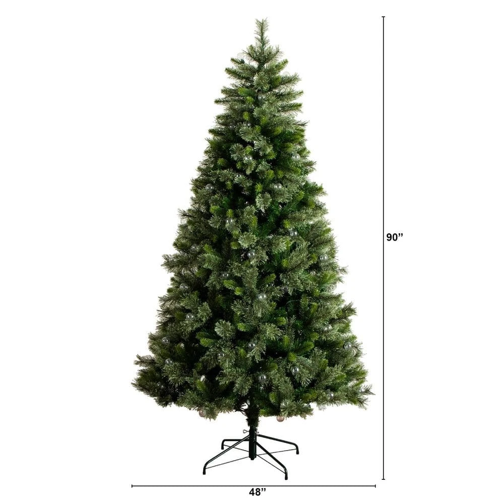 7.5 Ft. Artificial Christmas Tree With 450-Warm White Clear Globe Bulbs And LED Lights 7 7.5 Ft. Artificial Christmas Tree With 450-Warm White Clear Globe Bulbs And LED Lights - Image 5