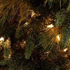 4 Ft. Pre-Lit Faux Mixed Pine Snowed Christmas Tree With Pinecones In Decorative Planter With 60-Warm White LED Lights -Christmas Gift Shop nearly natural pre lit christmas trees t5386 1d 1000