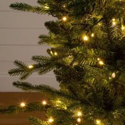 4.5 Ft. Pre-Lit Artificial Christmas Tree In Decorative Planter With 60-Clear LED Lights 18 4.5 Ft. Pre-Lit Artificial Christmas Tree In Decorative Planter With 60-Clear LED Lights -Christmas Gift Shop nearly natural pre lit christmas trees t5390 44 1000