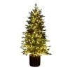 4.5 Ft. Pre-Lit Artificial Christmas Tree In Decorative Planter With 60-Clear LED Lights -Christmas Gift Shop nearly natural pre lit christmas trees t5390 64 1000