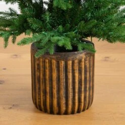 4.5 Ft. Pre-Lit Artificial Christmas Tree In Decorative Planter With 60-Clear LED Lights 20 4.5 Ft. Pre-Lit Artificial Christmas Tree In Decorative Planter With 60-Clear LED Lights -Christmas Gift Shop nearly natural pre lit christmas trees t5390 76 1000