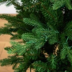 4.5 Ft. Pre-Lit Artificial Christmas Tree In Decorative Planter With 60-Clear LED Lights 19 4.5 Ft. Pre-Lit Artificial Christmas Tree In Decorative Planter With 60-Clear LED Lights -Christmas Gift Shop nearly natural pre lit christmas trees t5390 fa 1000