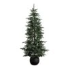 6 Ft. Pre-Lit Artificial Pine Christmas Tree In Round Black Decorative Planter With 60-Warm White LED Lights 2 6 Ft. Pre-Lit Artificial Pine Christmas Tree In Round Black Decorative Planter With 60-Warm White LED Lights -Christmas Gift Shop nearly natural pre lit christmas trees t5391 64 1000