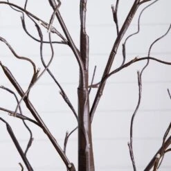 3 Ft. 5 Ft. 6 Ft. Artificial Brown Birch Trees With Warm White LED Lights - (Set Of 3) -Christmas Gift Shop nearly natural pre lit christmas trees t5395 44 1000