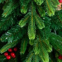 4 Ft. Pre-Lit Artificial Christmas Tree With Pinecones, Berries And 100-Multicolored LED Lights In Decorative Planter -Christmas Gift Shop nearly natural pre lit christmas trees t5406 44 1000
