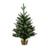 2 Ft. Pre-Lit Artificial Classic Christmas Tree With 35-Warm White LED Lights In Gold Decorative Planter
