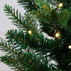 2 Ft. Pre-Lit Artificial Classic Christmas Tree With 35-Warm White LED Lights In Gold Decorative Planter -Christmas Gift Shop nearly natural pre lit christmas trees t5407 fa 1000