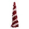 4 Ft. Pre-Lit Pop Up Red And White Tinsel Christmas Tree With 50-Multicolored LED Lights -Christmas Gift Shop nearly natural pre lit christmas trees t5408 64 1000