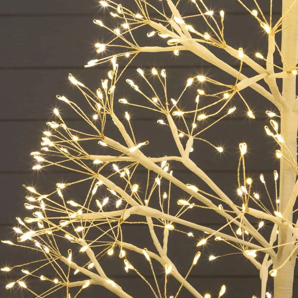 4 Ft. Pre-Lit Artificial White Starburst Tree With 800-Fairy Warm White LED Lights 9 4 Ft. Pre-Lit Artificial White Starburst Tree With 800-Fairy Warm White LED Lights - Image 7