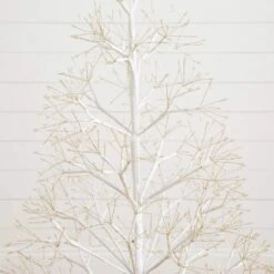 4 Ft. Pre-Lit Artificial White Starburst Tree With 800-Fairy Warm White LED Lights 20 4 Ft. Pre-Lit Artificial White Starburst Tree With 800-Fairy Warm White LED Lights -Christmas Gift Shop nearly natural pre lit christmas trees t5411 44 1000